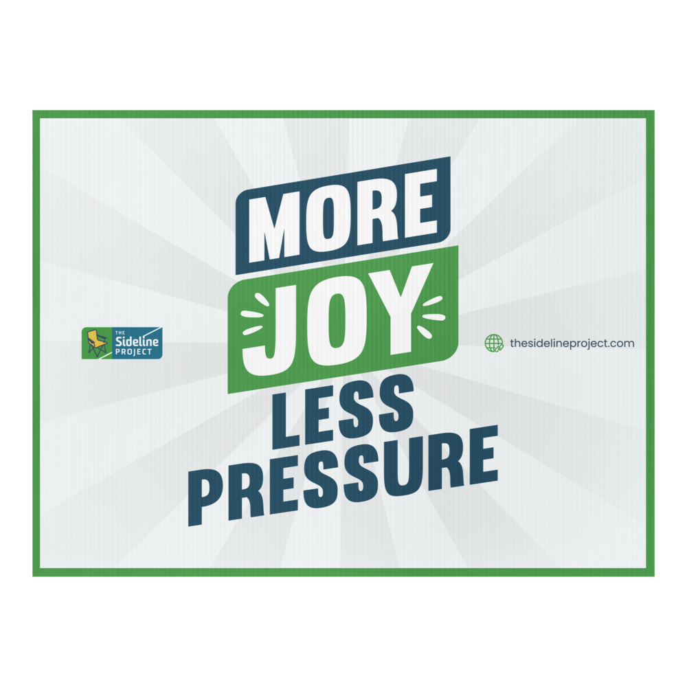 More Joy - Less Pressure Field Sign